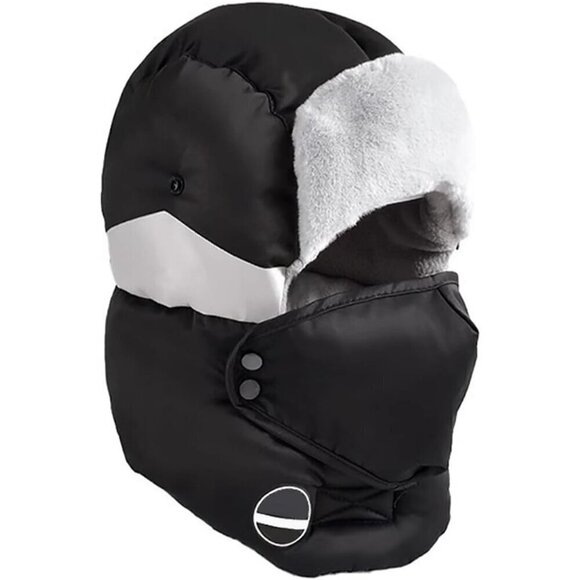 Hat with Face Mask Waterproof Ski Snow Cap Russian Aviator Ushanka Hat - Picture 2 of 5